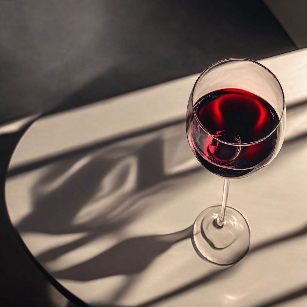 Red Wine Glass in Spotlight